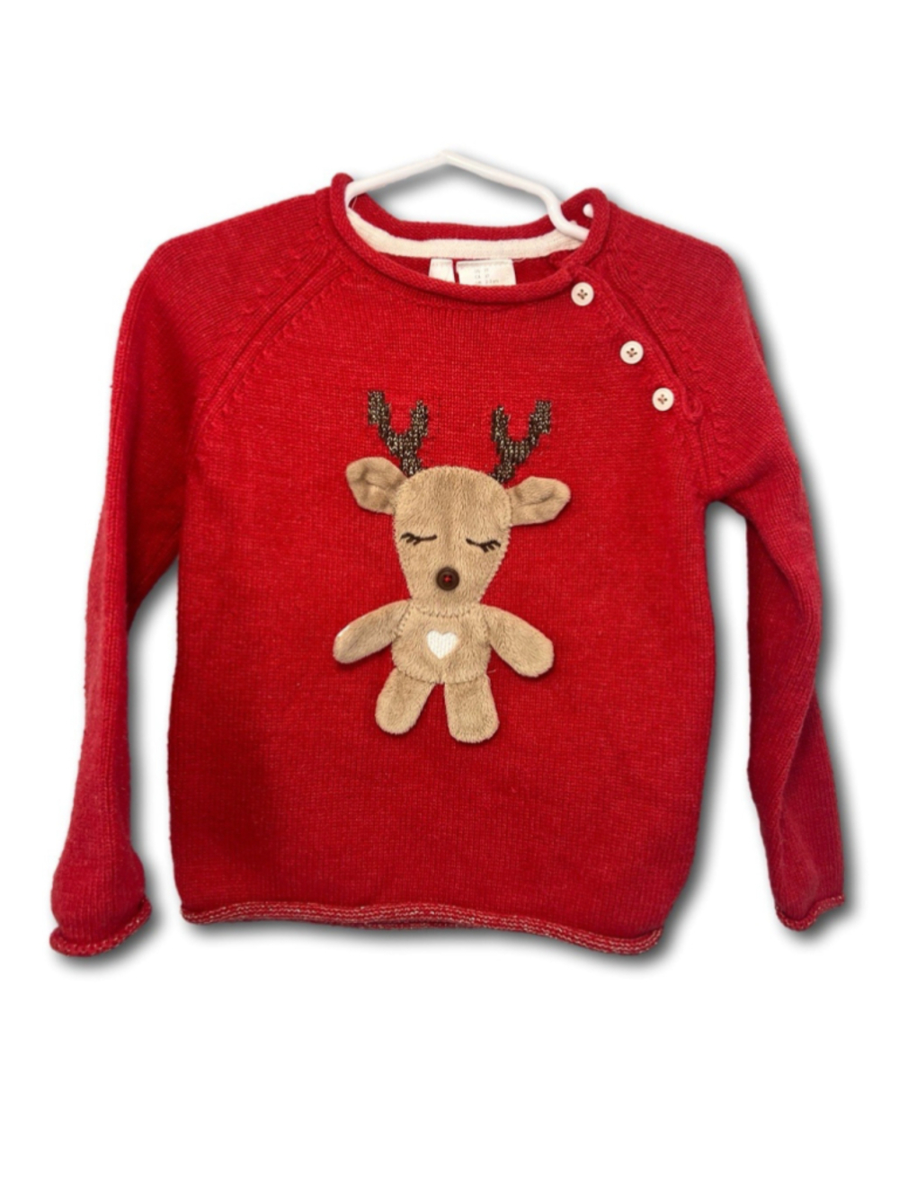Lil Pixie Kids Sweater Reindeer Christmas Red Toddler Size 3T